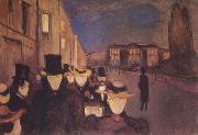 Edvard Munch Spring Evening on Karl Johan Street china oil painting artist